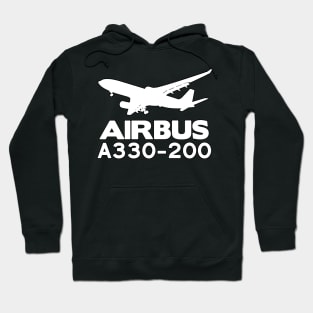 Airbus A330-200 Silhouette Print (White) Hoodie